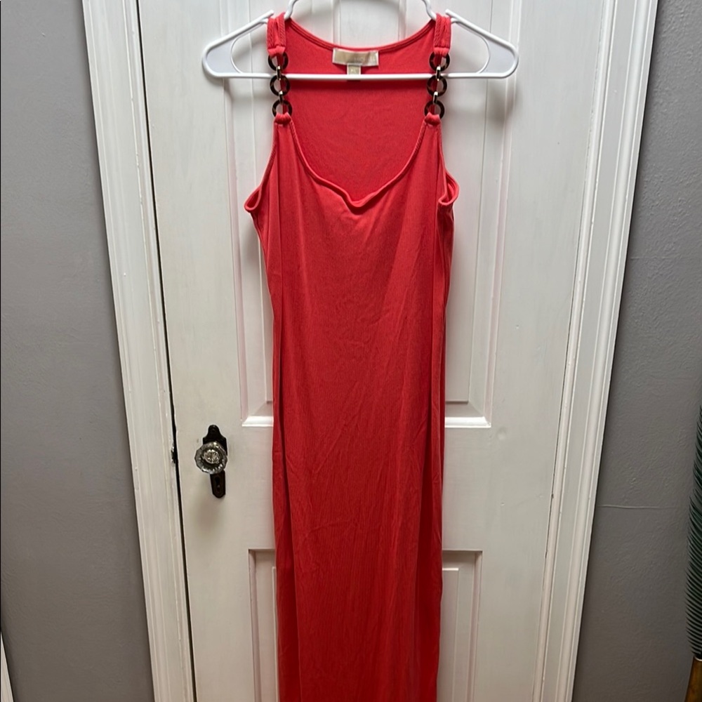 MICHAEL Michael Kors Red Sleeveless Sheath Maxi Dress